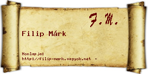 Filip Márk névjegykártya